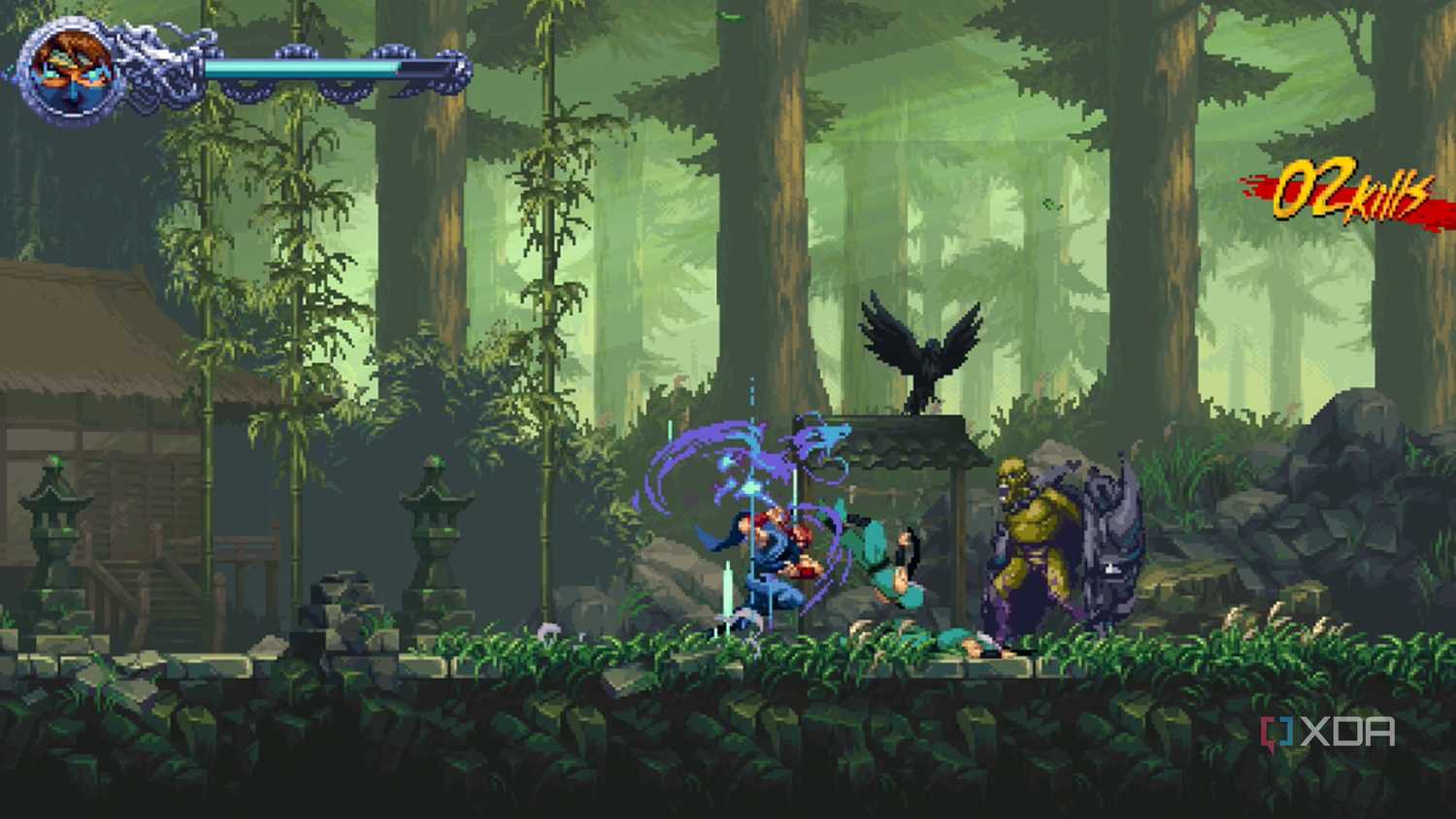 A screenshot of Kenji fighting in Ninja Gaiden: Ragebound