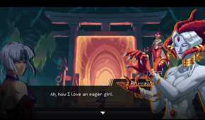 A screenshot of a cutscene before a battle in Ninja Gaiden: Ragebound