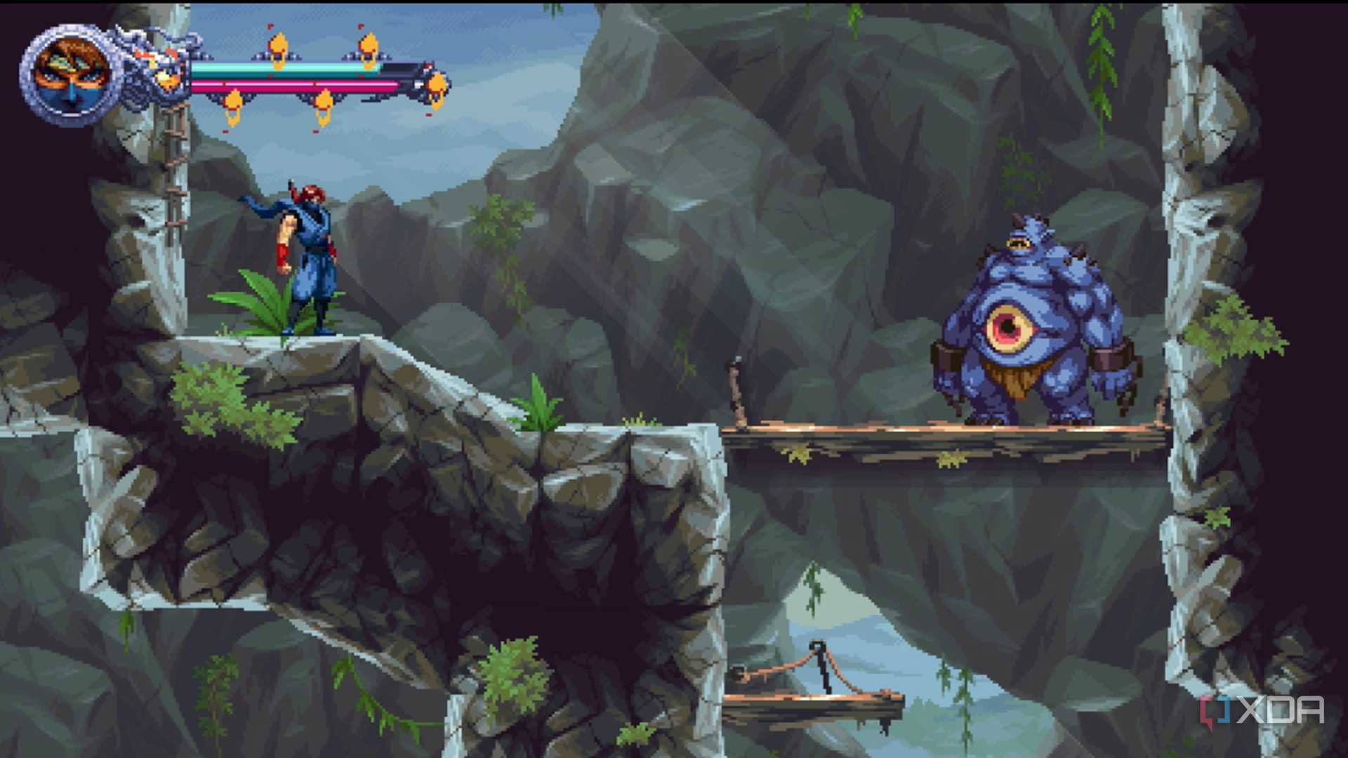 A screenshot of a cyclops enemy in Ninja Gaiden: Ragebound