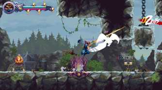 A screenshot of Kenji battling enemies in a stage from Ninja Gaiden: Ragebound