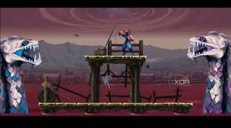 A screenshot of a boss fighting from Ninja Gaiden: Ragebound