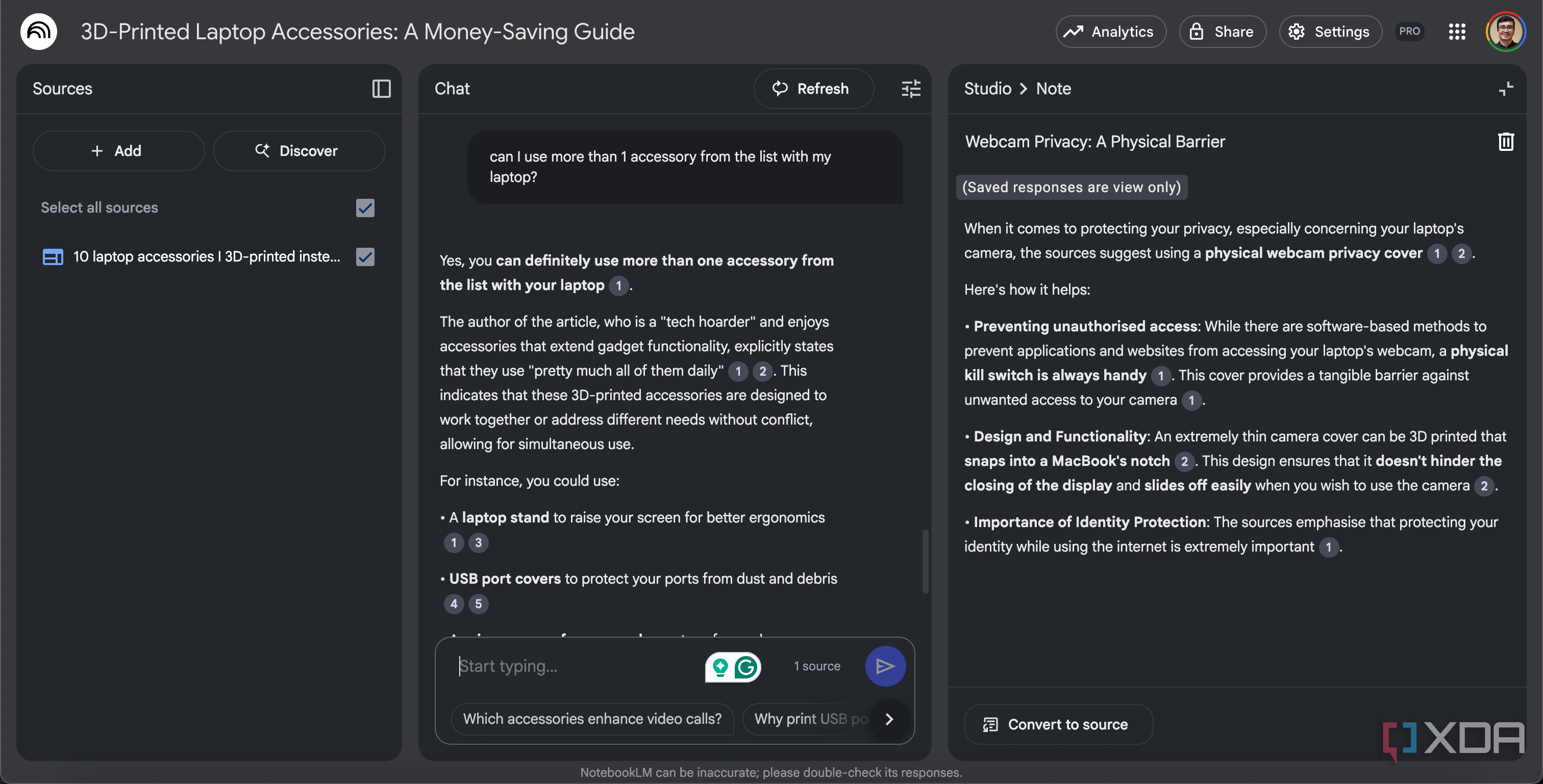 NotebookLM chat for research