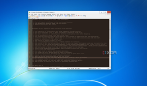 Screenshot of Notepad++ on Windows 11 showing the default log file using the bespin theme