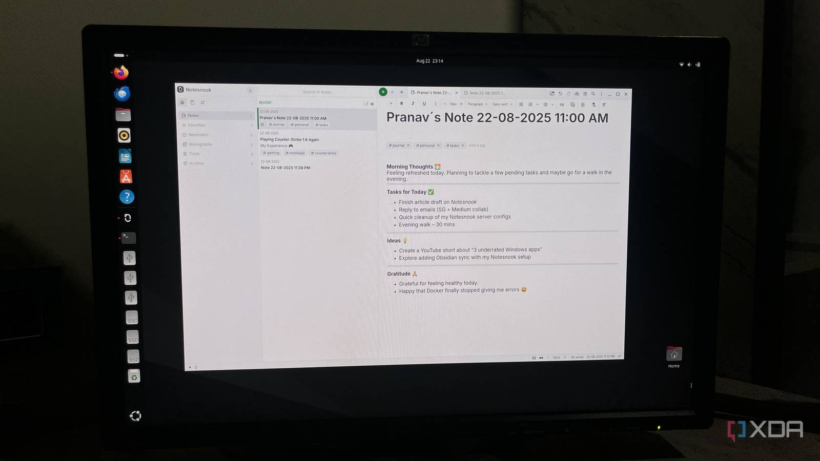 Notesnook self-hosted and launched on a Ubuntu system