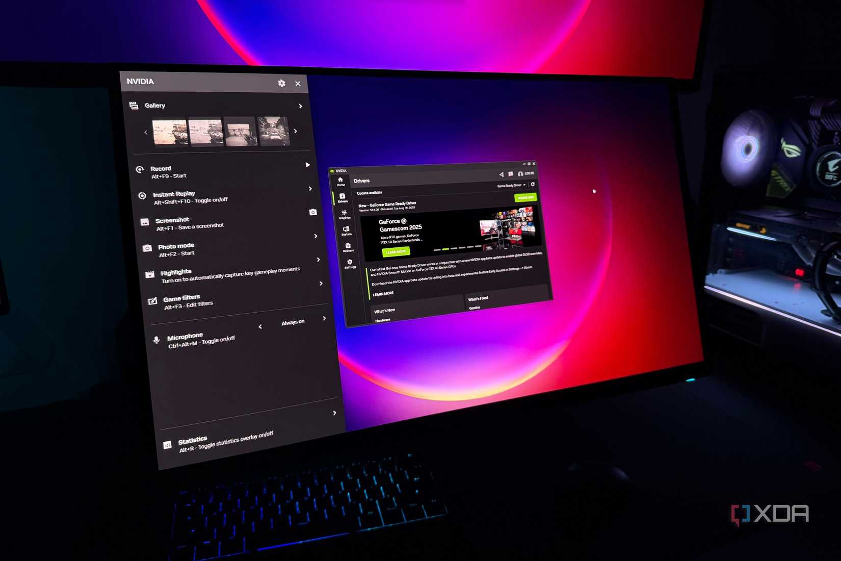 Aplicación y superposición de Nvidia