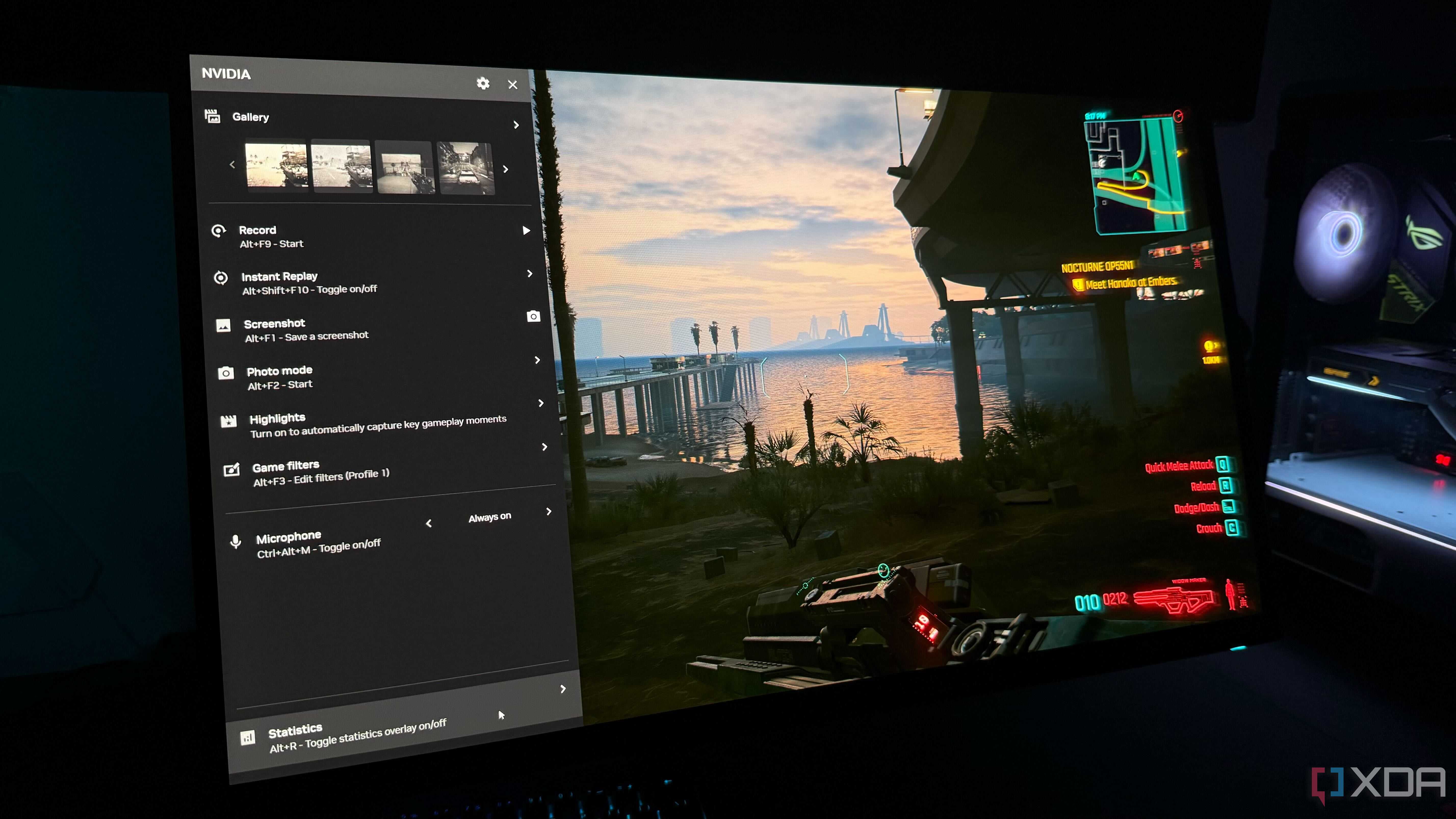 Nvidia overlay statistics highlighted
