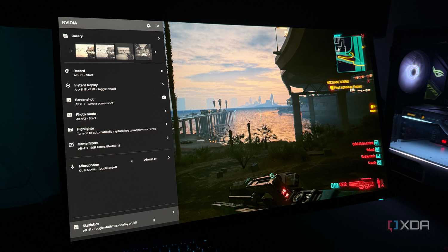 Nvidia overlay statistics highlighted