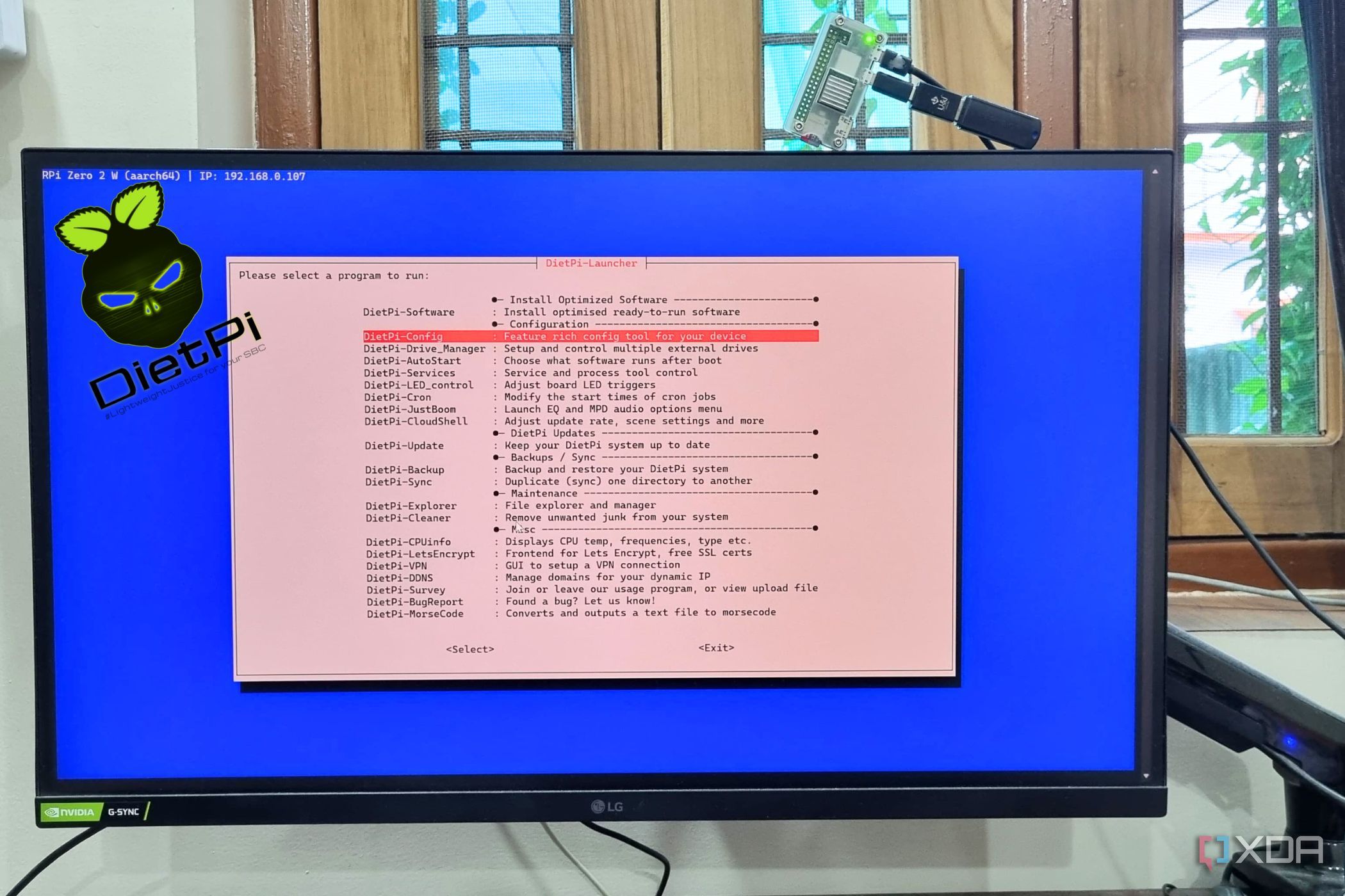 dietpi launcher listing all tools in ssh powershell