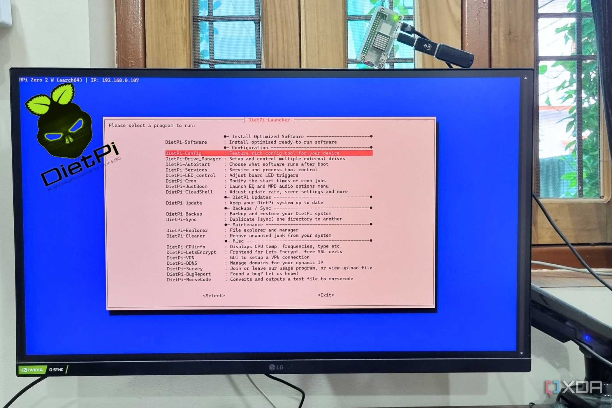 dietpi launcher listing all tools in ssh powershell