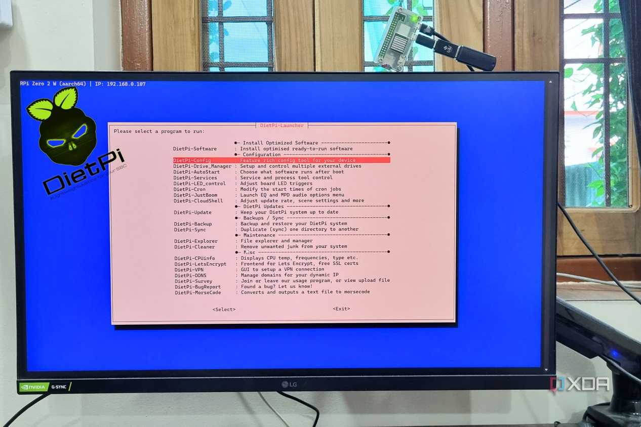 dietpi launcher listing all tools in ssh powershell