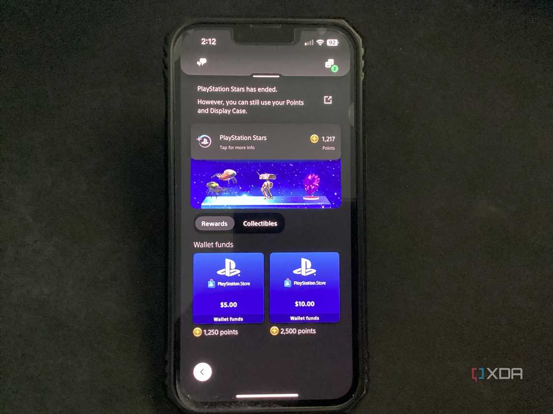A screenshot of the PlayStation app home screen
