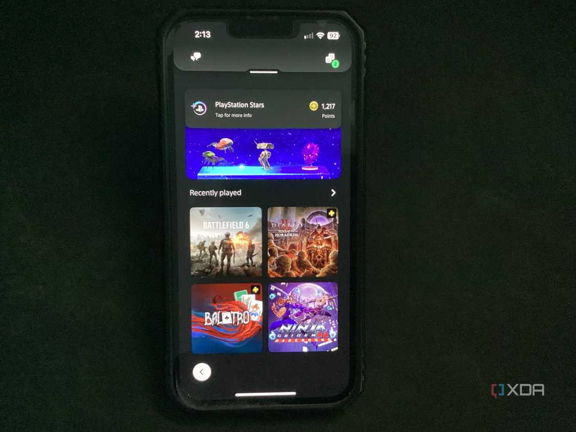 A screenshot of player screen section on the PlayStation app