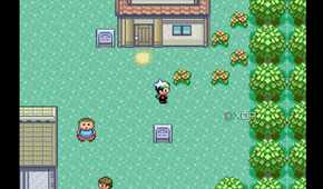 A screenshot from Pokémon Emerald on the Game Boy Advance.
