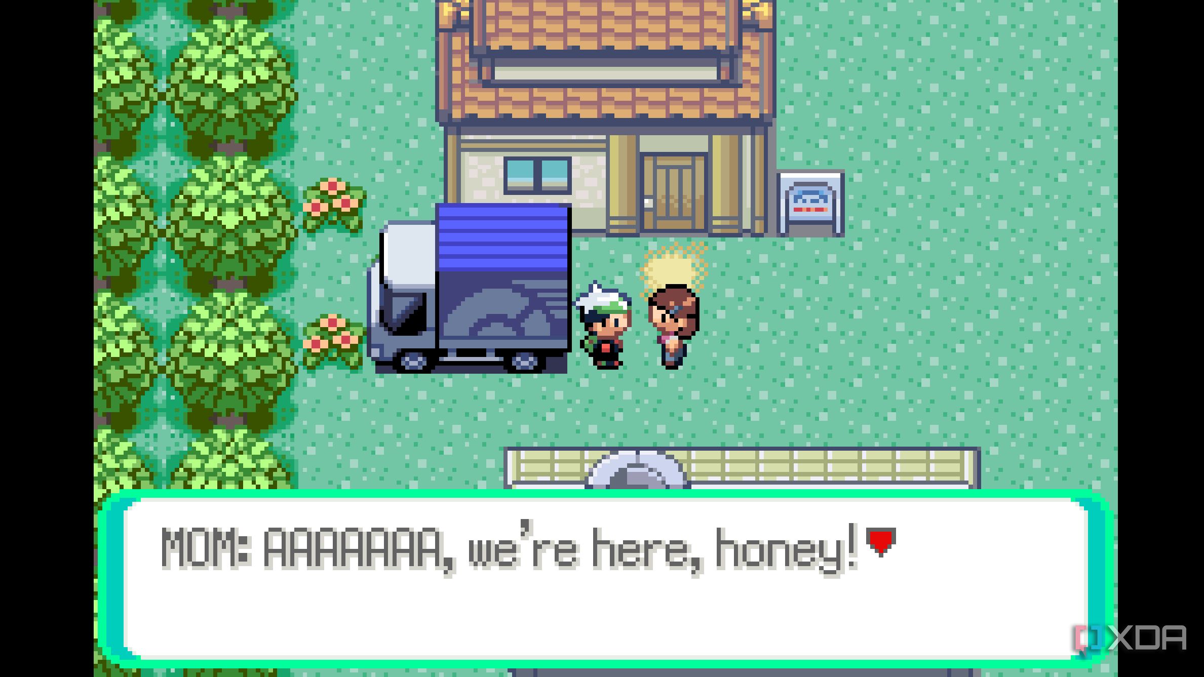 A screenshot from Pokémon Emerald on the Game Boy Advance.