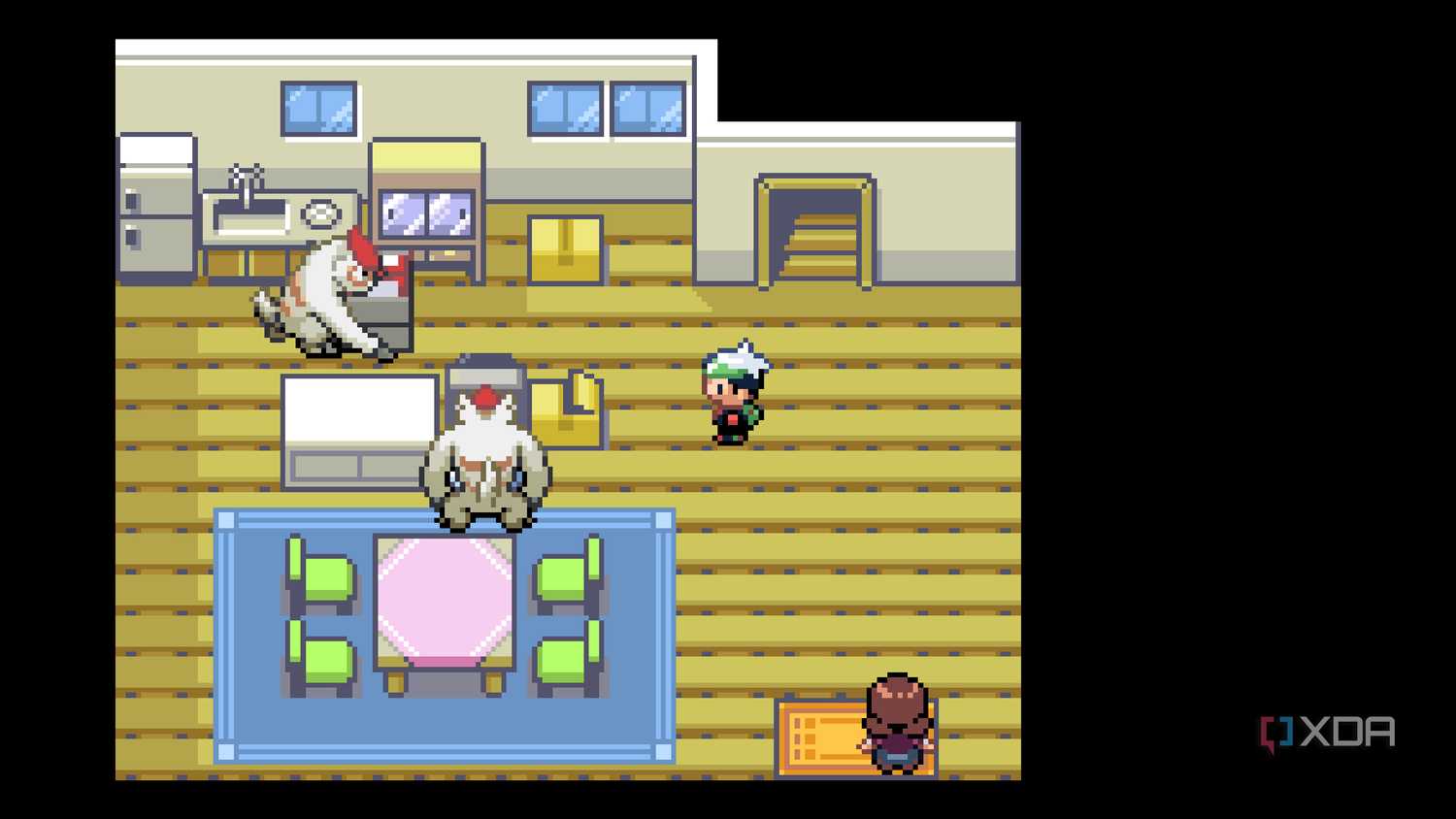 A screenshot from Pokémon Emerald on the Game Boy Advance.