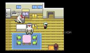 A screenshot from Pokémon Emerald on the Game Boy Advance.