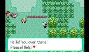 A screenshot from Pokémon Emerald on the Game Boy Advance.
