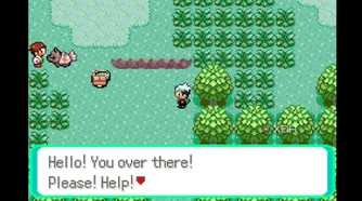A screenshot from Pokémon Emerald on the Game Boy Advance.
