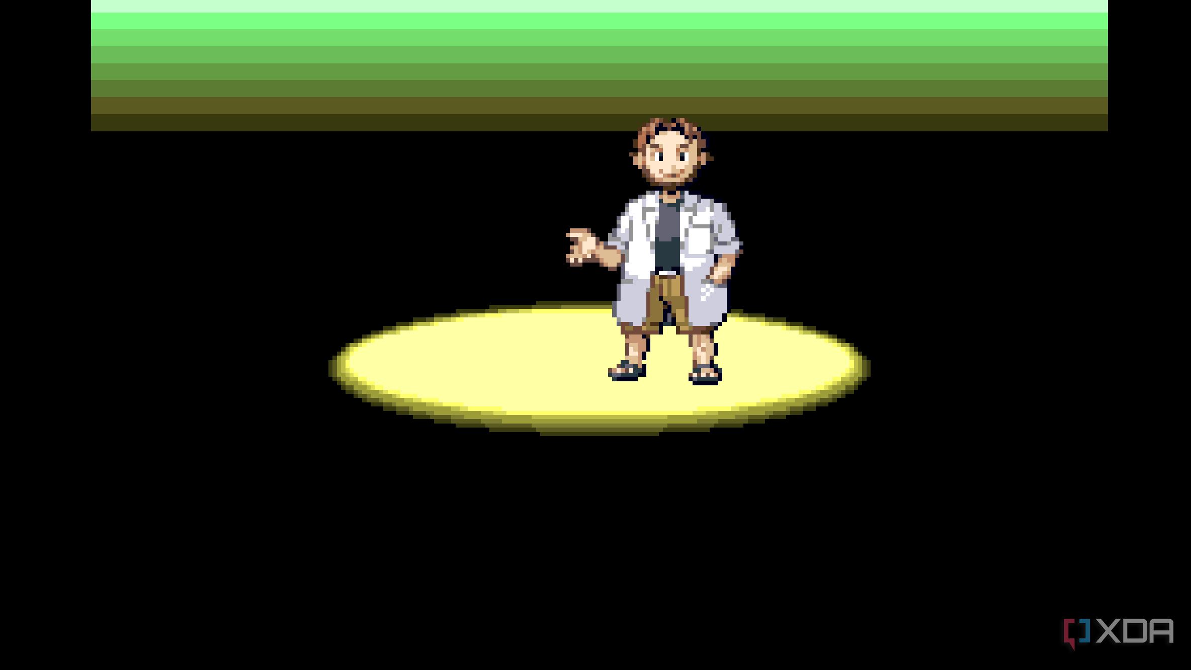 A screenshot from Pokémon Emerald on the Game Boy Advance.