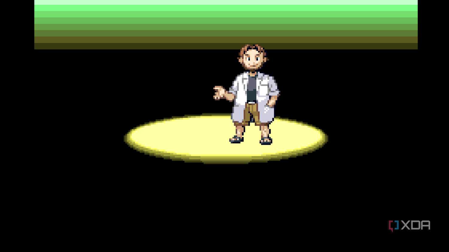 A screenshot from Pokémon Emerald on the Game Boy Advance.