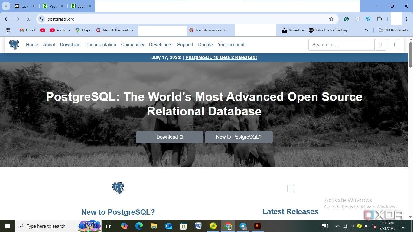 postgresql container image