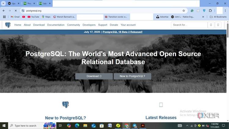 postgresql container image