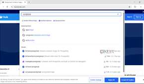 choose postgresql from docker search
