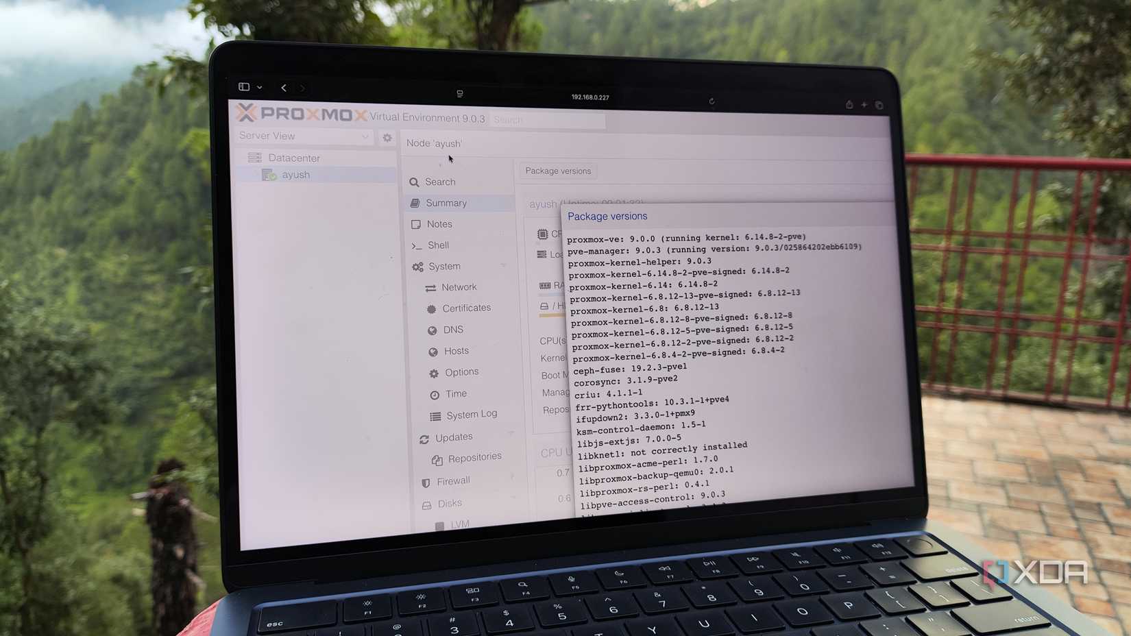 The Proxmox 9 UI