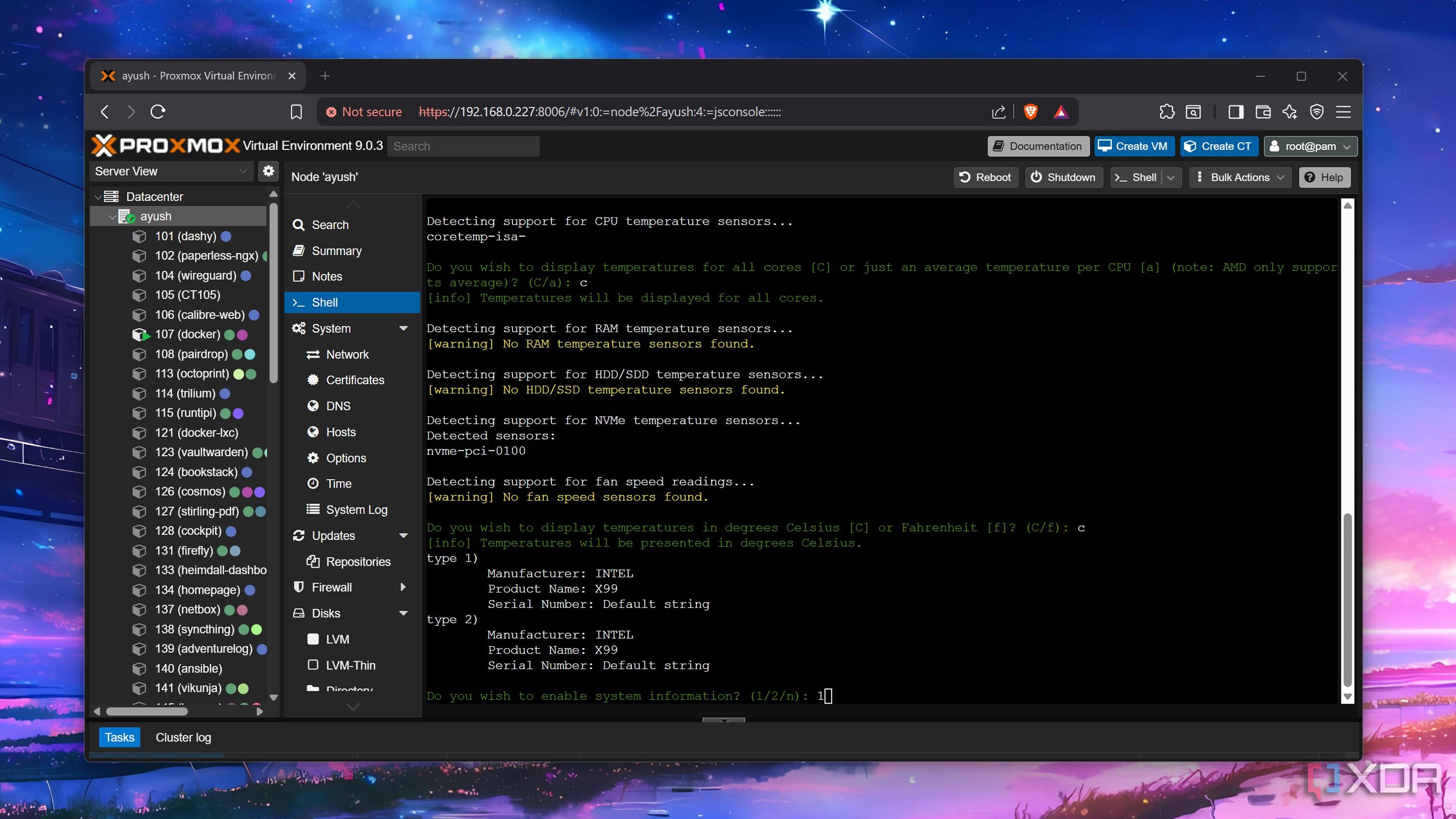 I added real-time temperature monitoring to my Proxmox dashboard, here ...