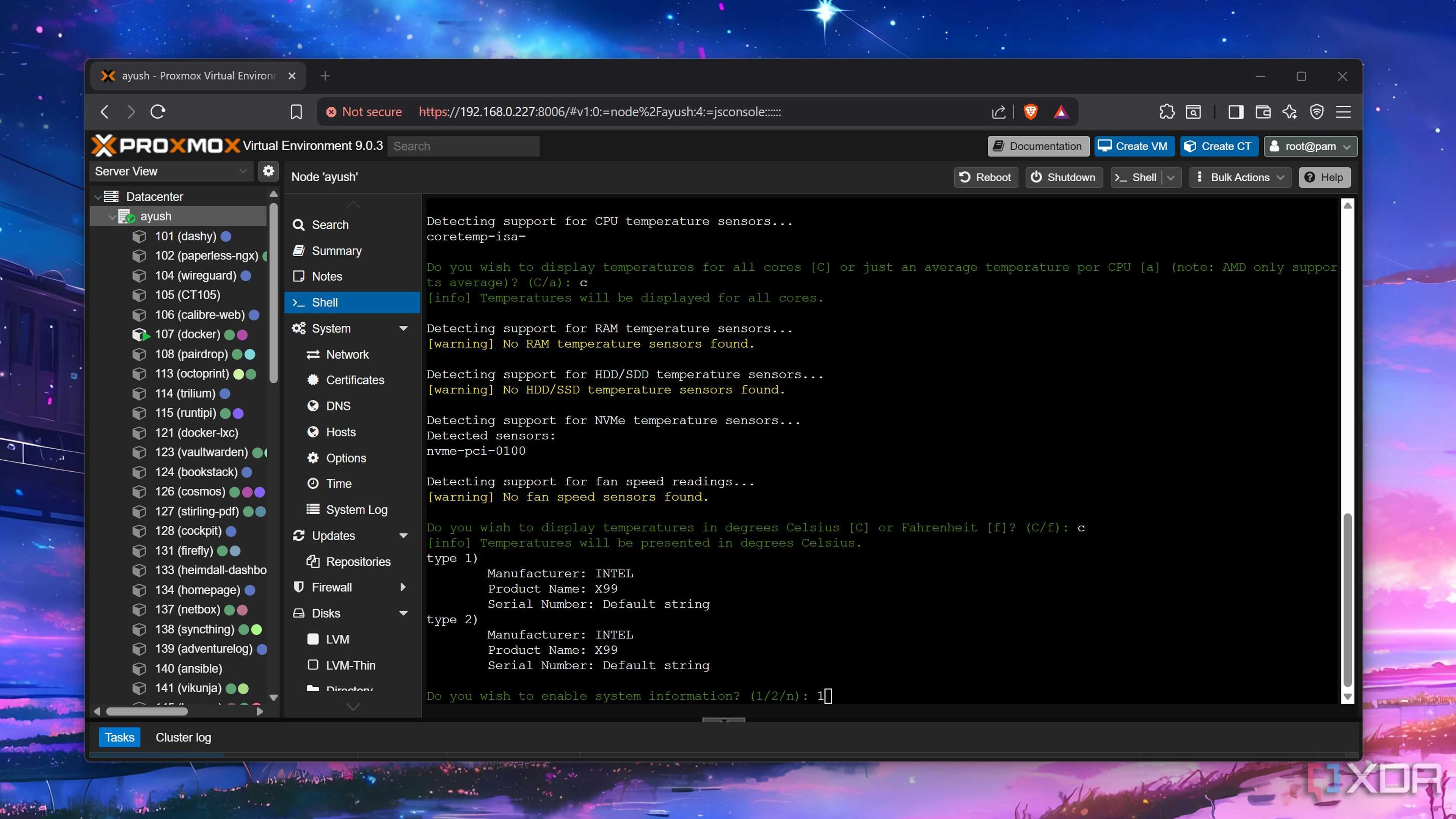 I added real-time temperature monitoring to my Proxmox dashboard, here ...