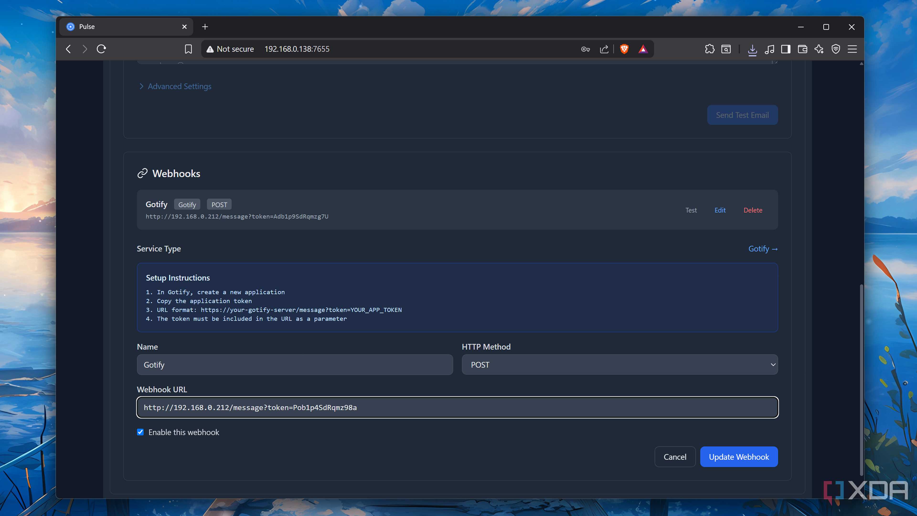 Setting up Gotify alerts in Pulse