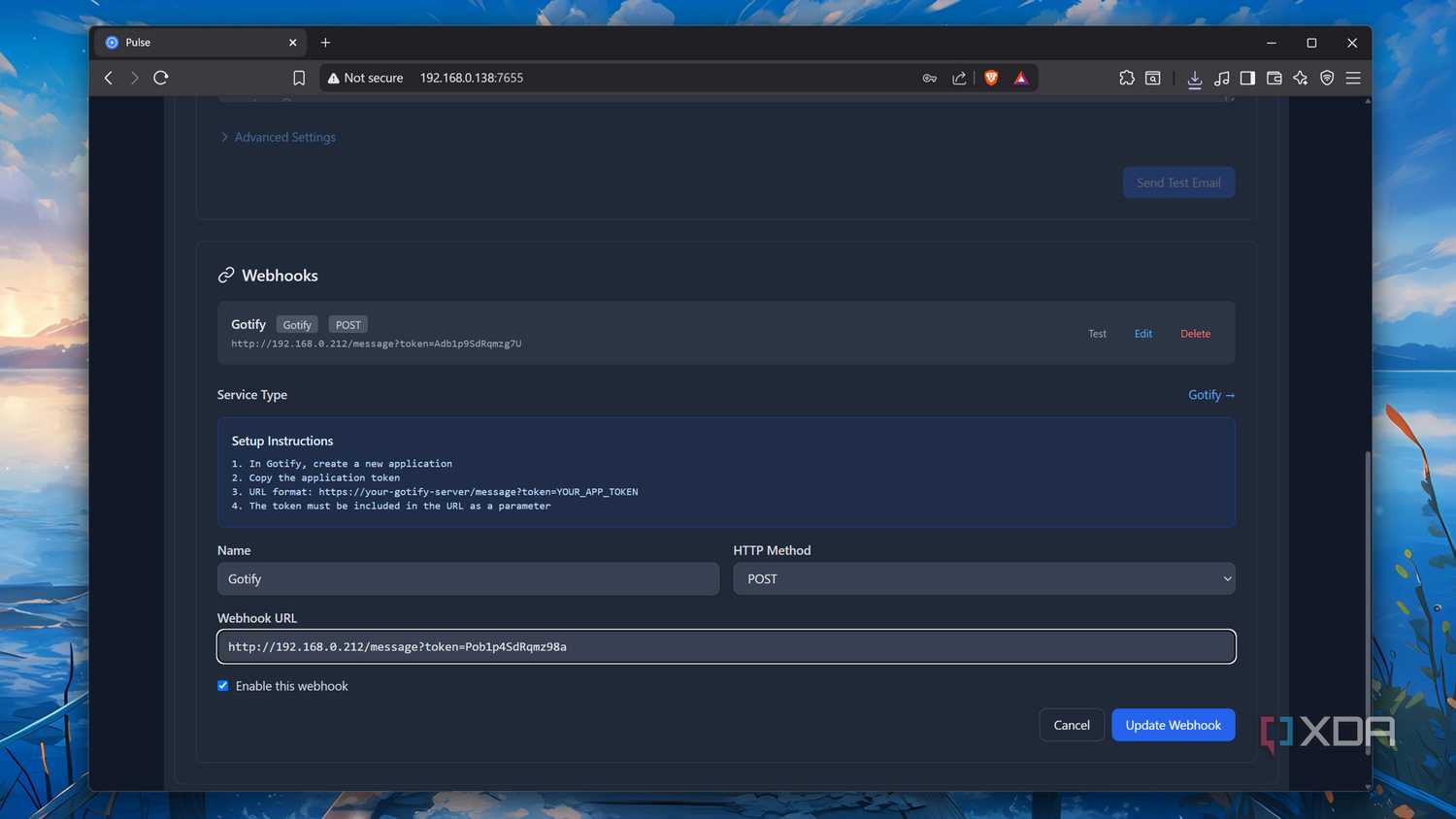 Setting up Gotify alerts in Pulse