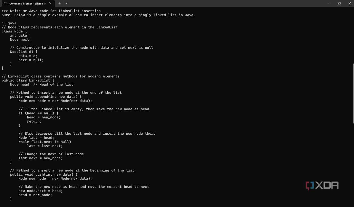 Java code example using qwen coder LLM