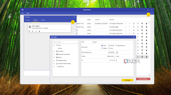 Screenshot of RoboIntern showing options for adding a trigger to a task