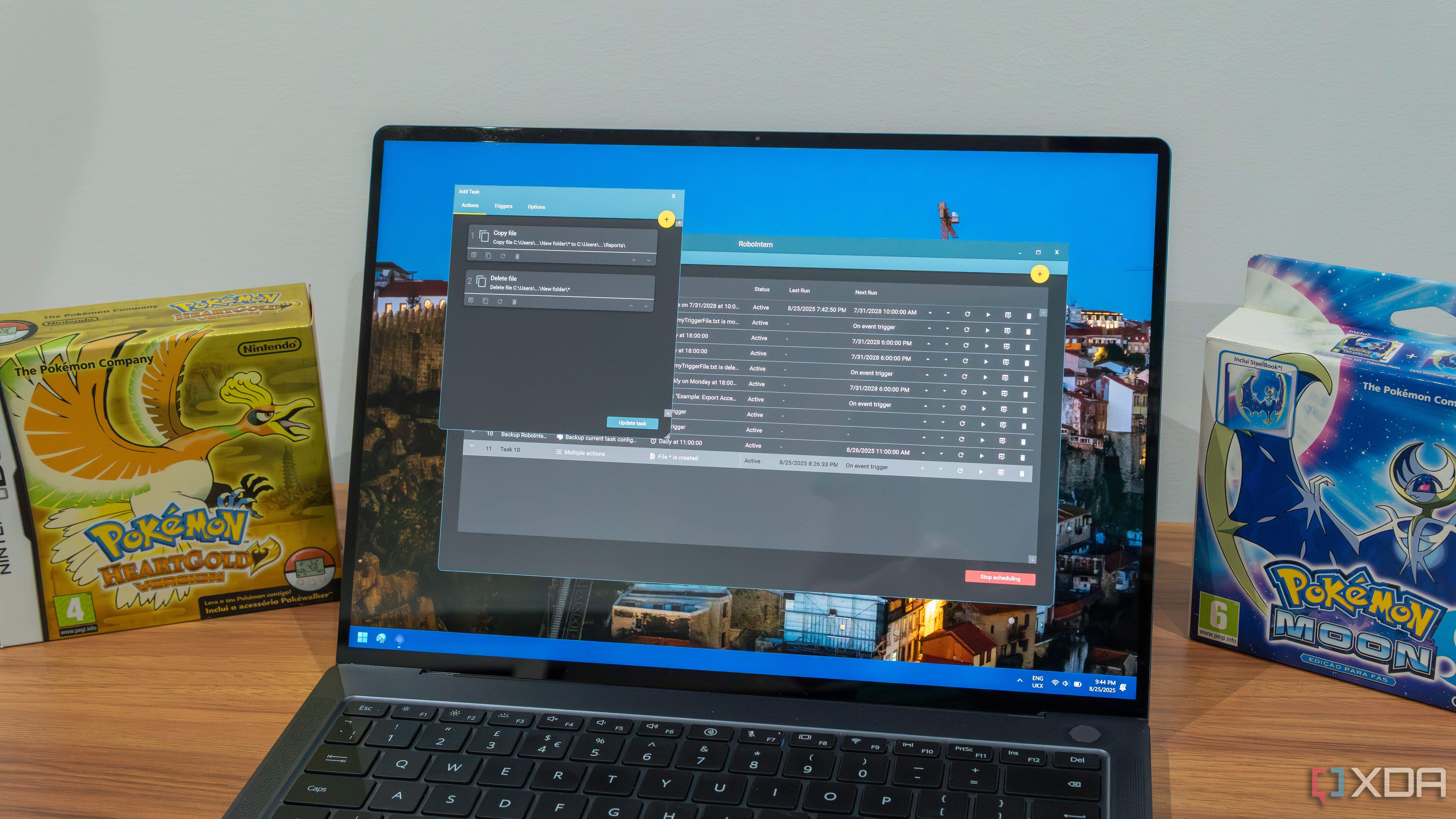 A laptop running RoboIntern on Windows 11