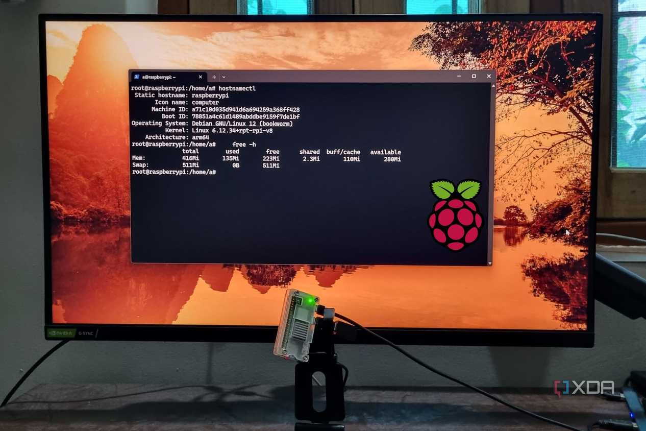 photo of a rpios lite showing system stats in ssh powershell windows11