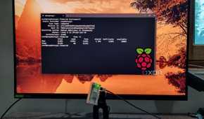 photo of a rpios lite showing system stats in ssh powershell windows11