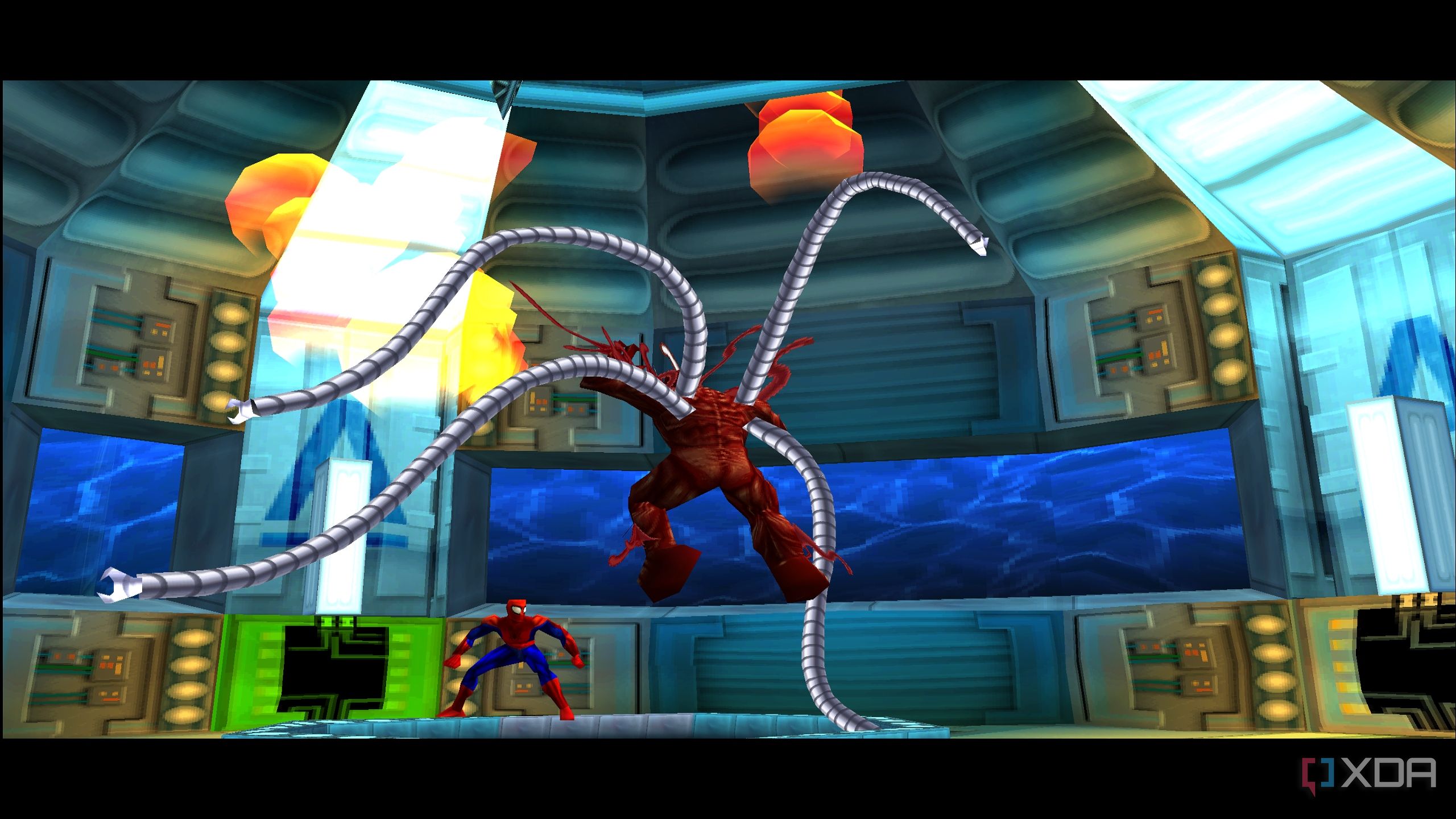 Doctor Octopus turning into Monster Ock in Spider-Man PS1.
