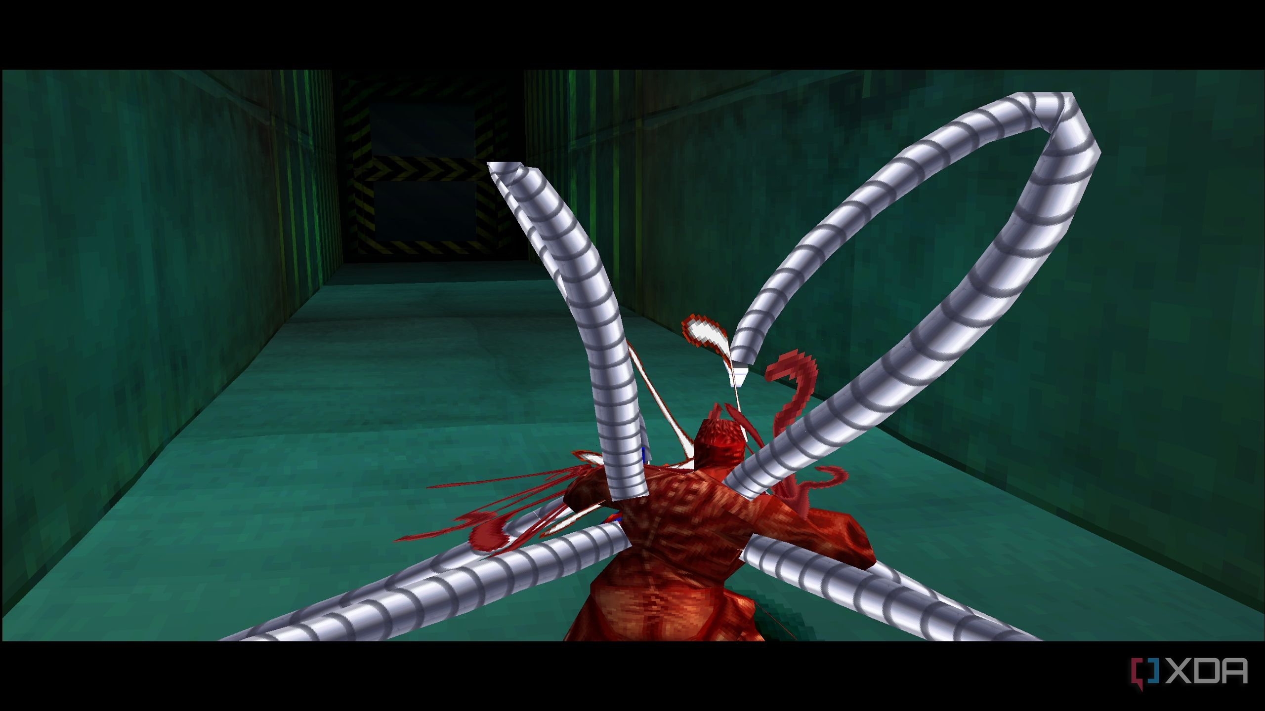 Spider-Man dying at the hands of Monster Ock in Spider-Man PS1.