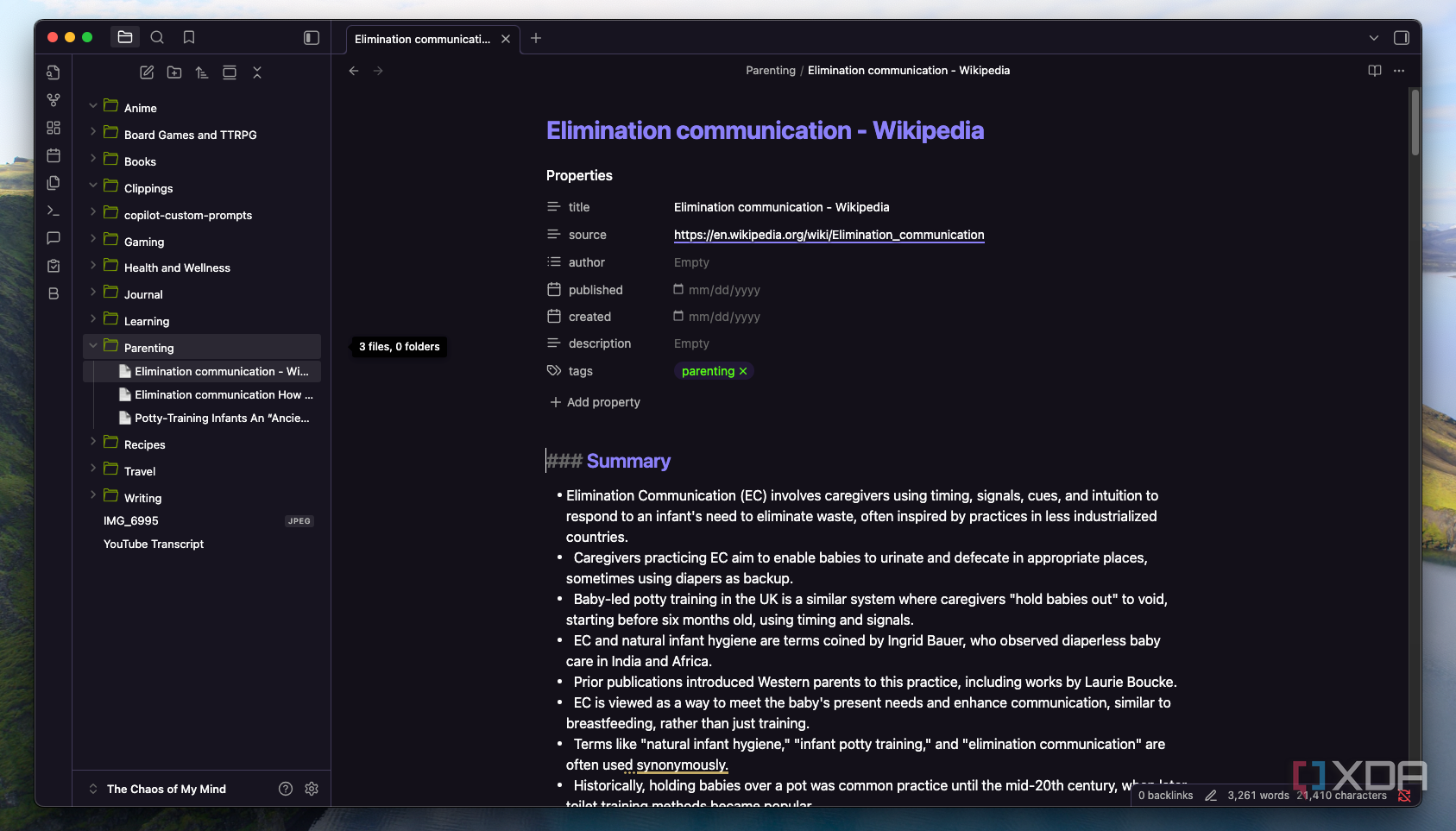 A screenshot of an article summary generated by Copilot.