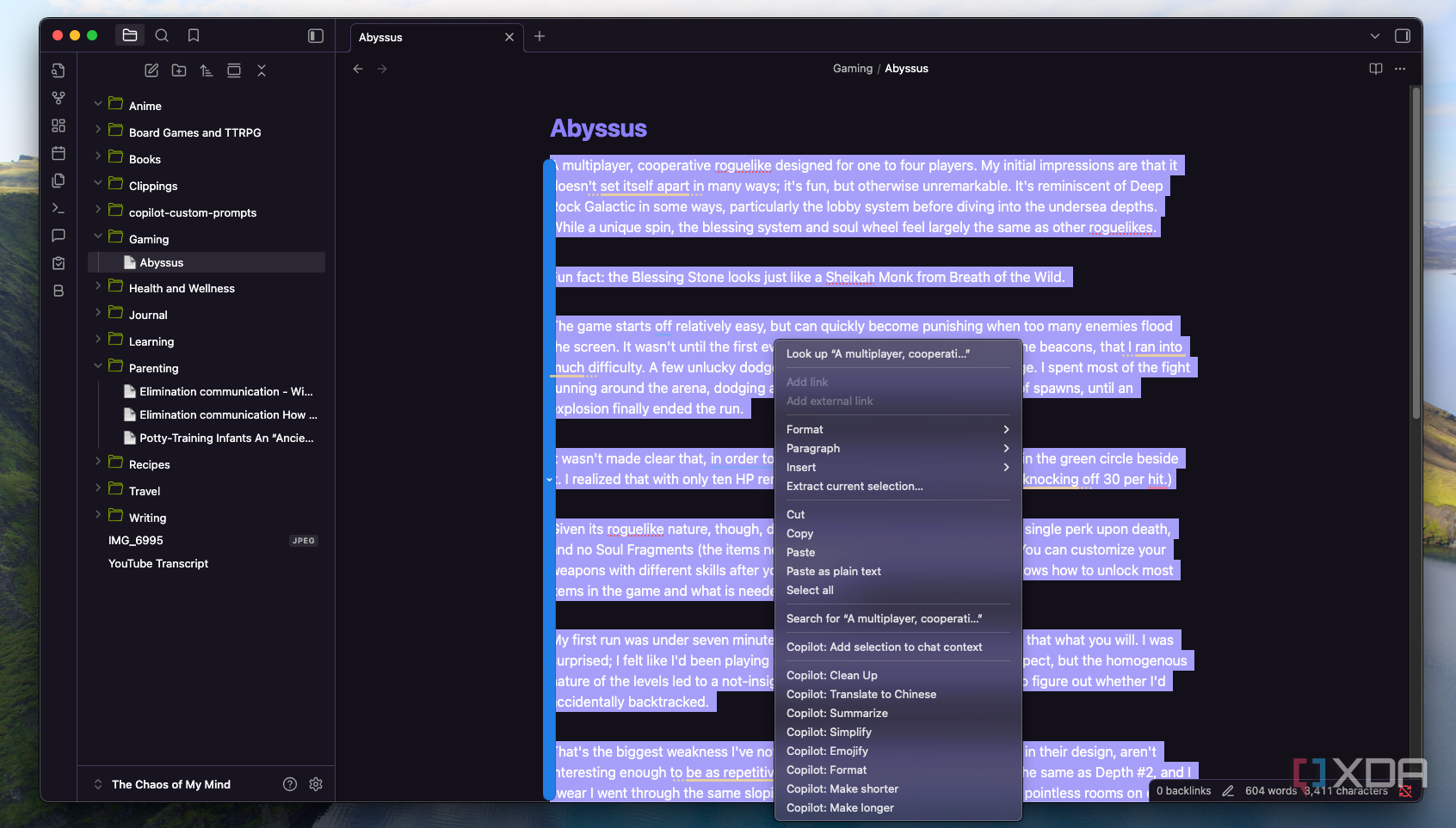 A screenshot of CoPilot's tool list.