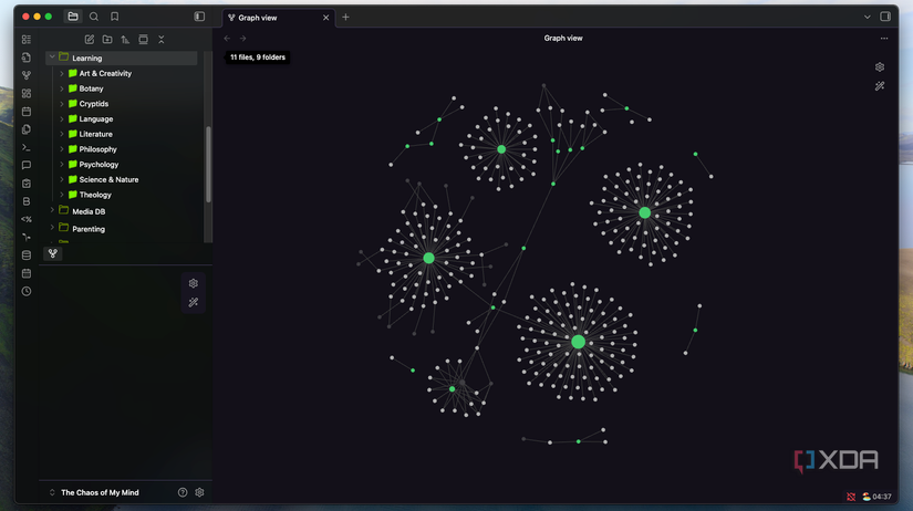 Una captura de pantalla del gráfico de obsidiana.