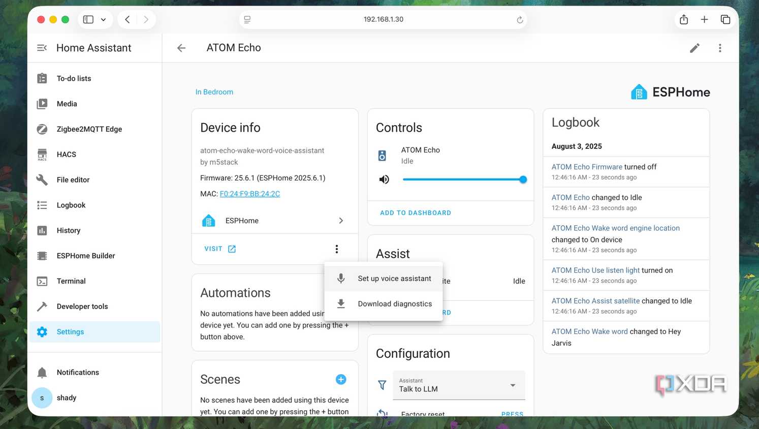 Setting up Voice Assistant from ESPHome