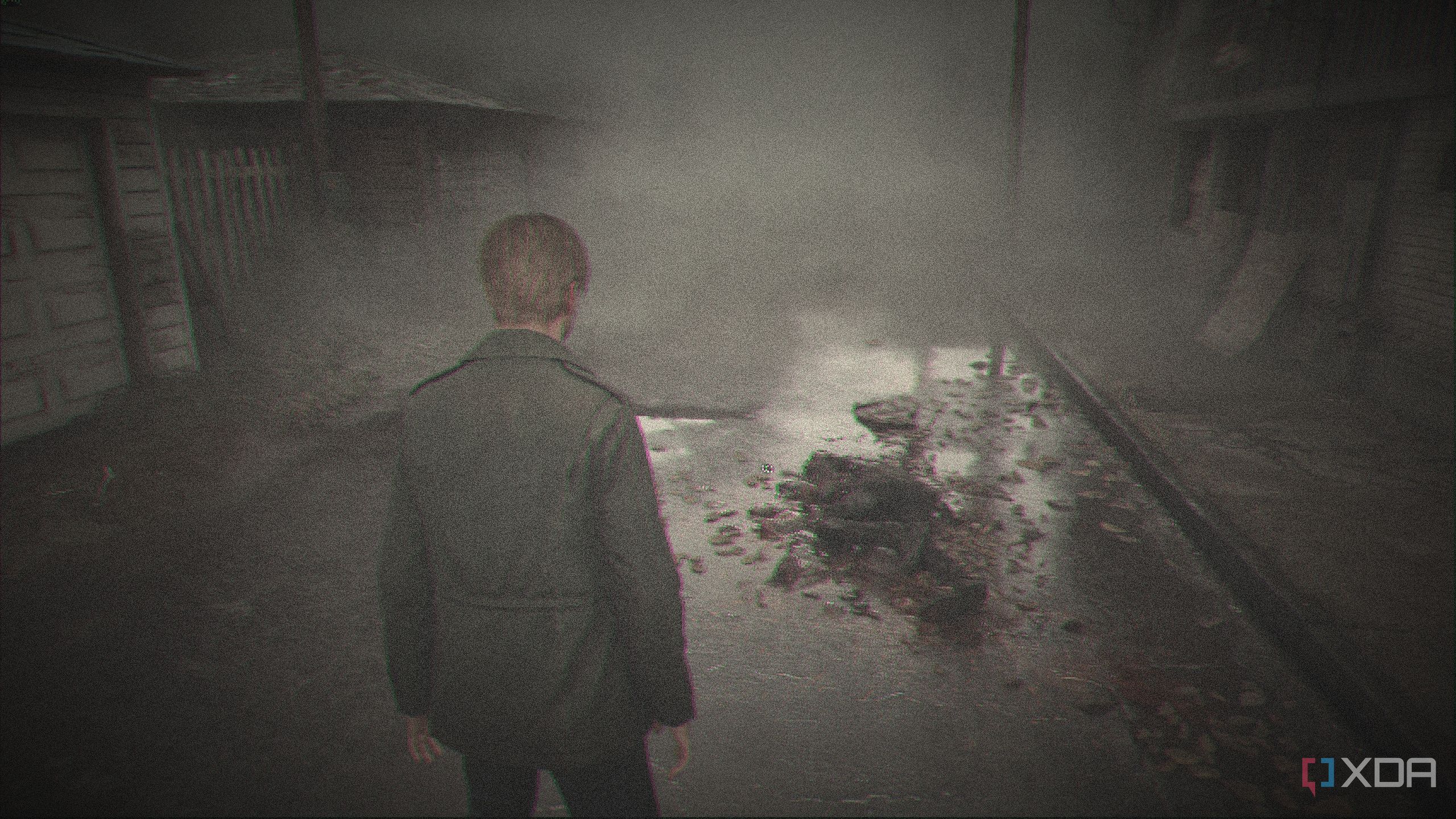 Silent Hill 2 remake running through ShaderGlass.