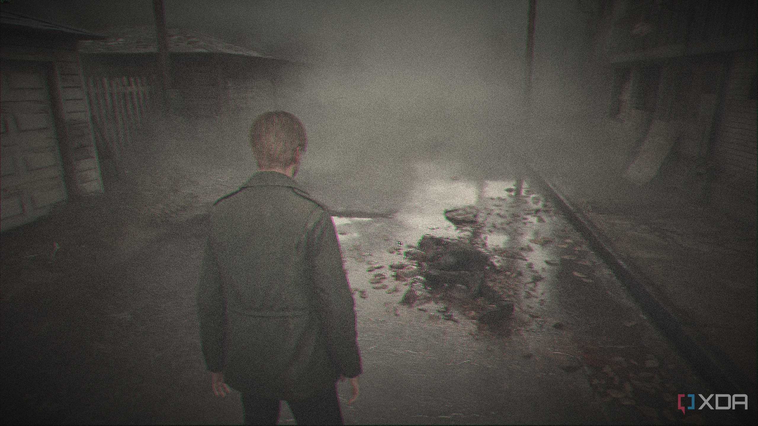 Silent Hill 2 remake running through ShaderGlass.