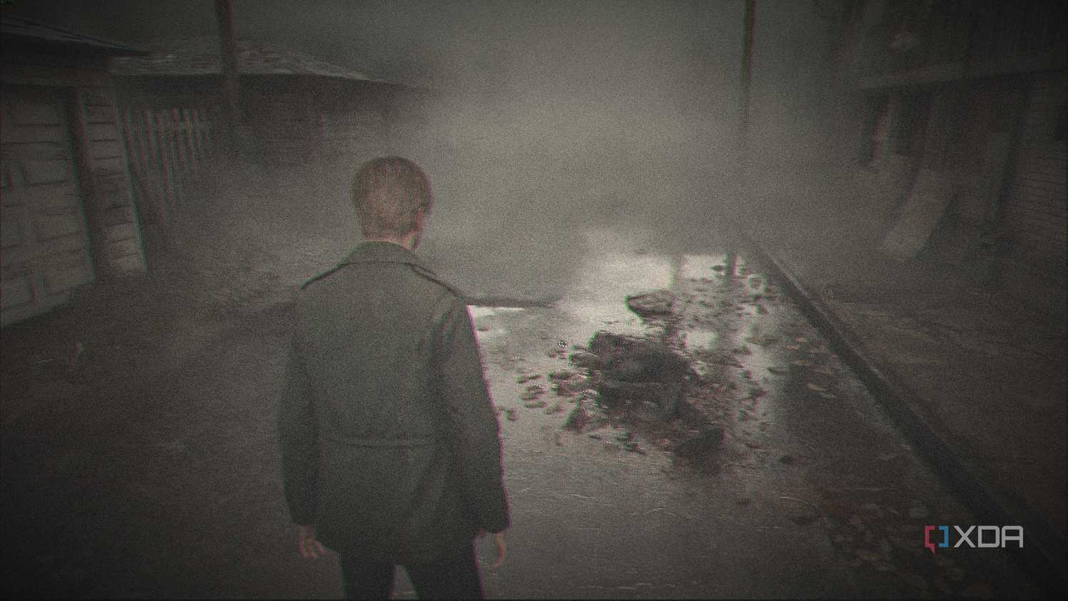 Silent Hill 2 remake running through ShaderGlass.