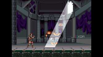 Sunrays hitting Dracula in Super Castlevania IV.