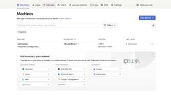 Admin console in Tailscale