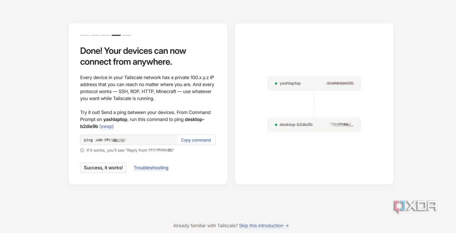 Connected devices in Tailscale
