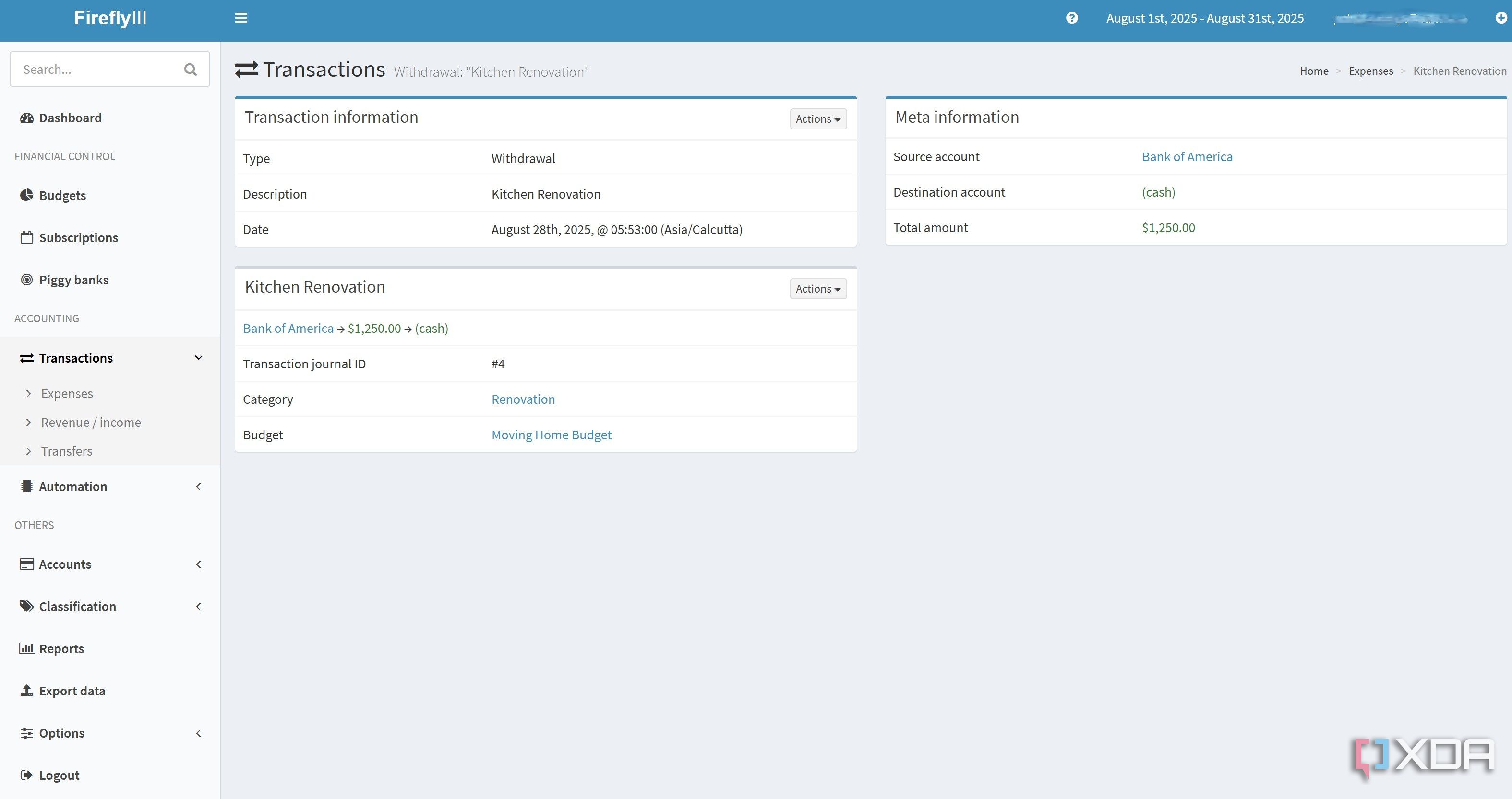 transaction details home moving firefly-iii